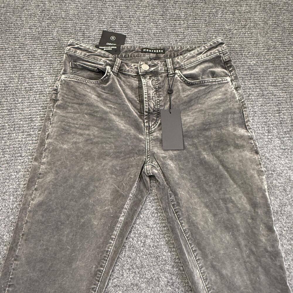 Monfrere Greyson Jeans Mens 33x32 Gray Skinny Vint Carbon Stretch Denim - Picture 4 of 12